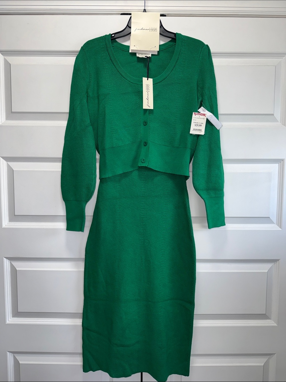 NEW WITH TAG 2 piece set cardigan and strap knit dress